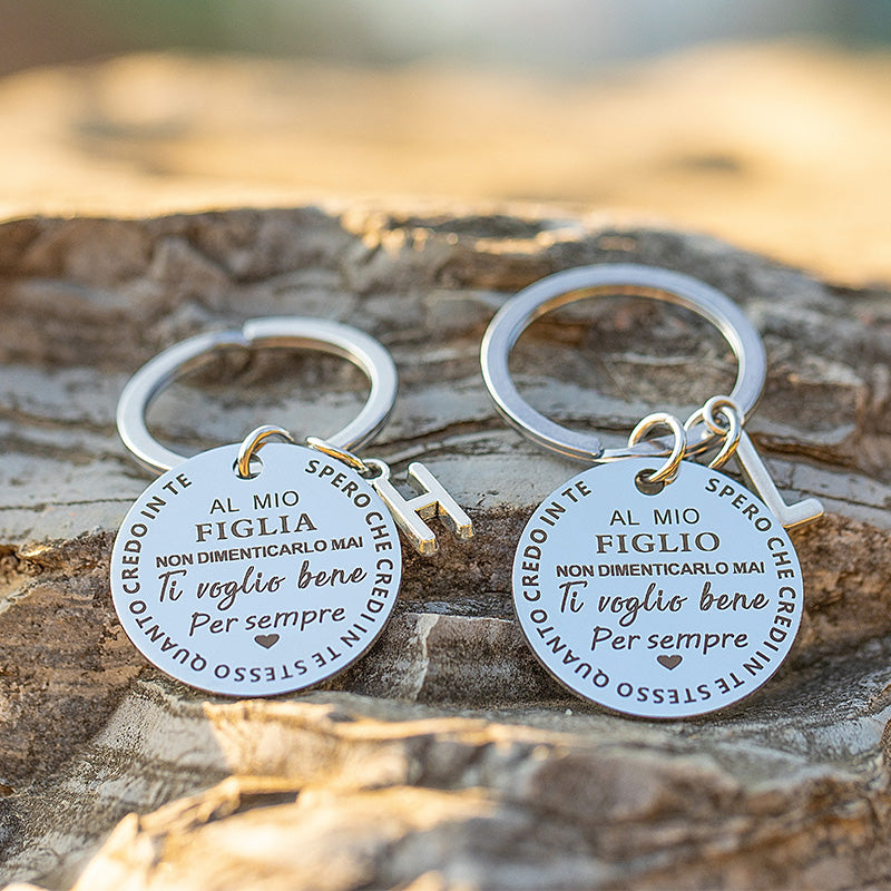 SANK®Bellissimo portachiavi con confezione regalo "Per mio figlio e mia figlia"