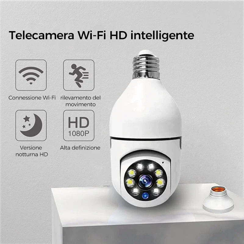 Telecamera di sicurezza per telecamera di sicurezza con lampadina Wi-Fi wireless