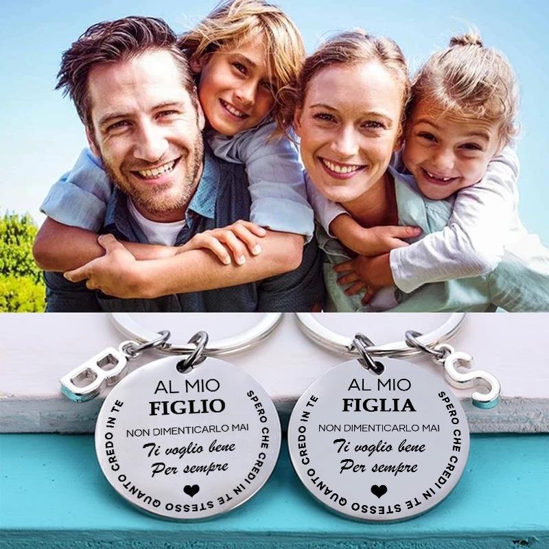 SANK®Bellissimo portachiavi con confezione regalo "Per mio figlio e mia figlia"