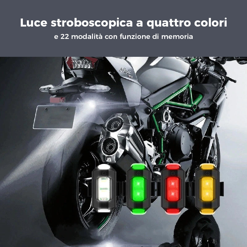 🌈Luci stroboscopiche a LED a 4 colori e ricarica USB