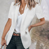 Blazer casual a maniche corte con collo a rever