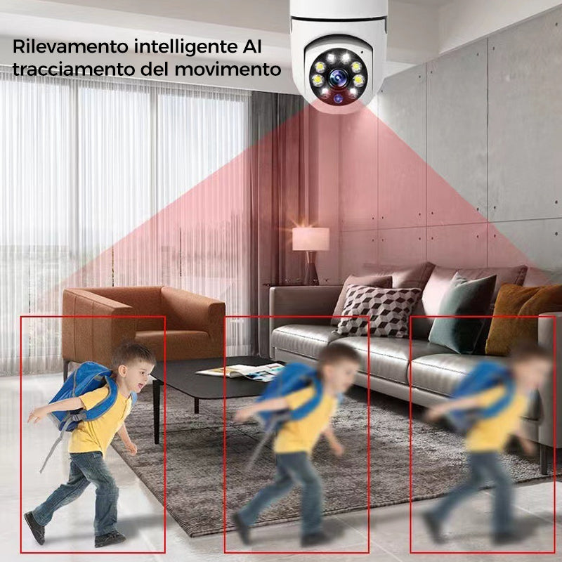 Telecamera di sicurezza per telecamera di sicurezza con lampadina Wi-Fi wireless