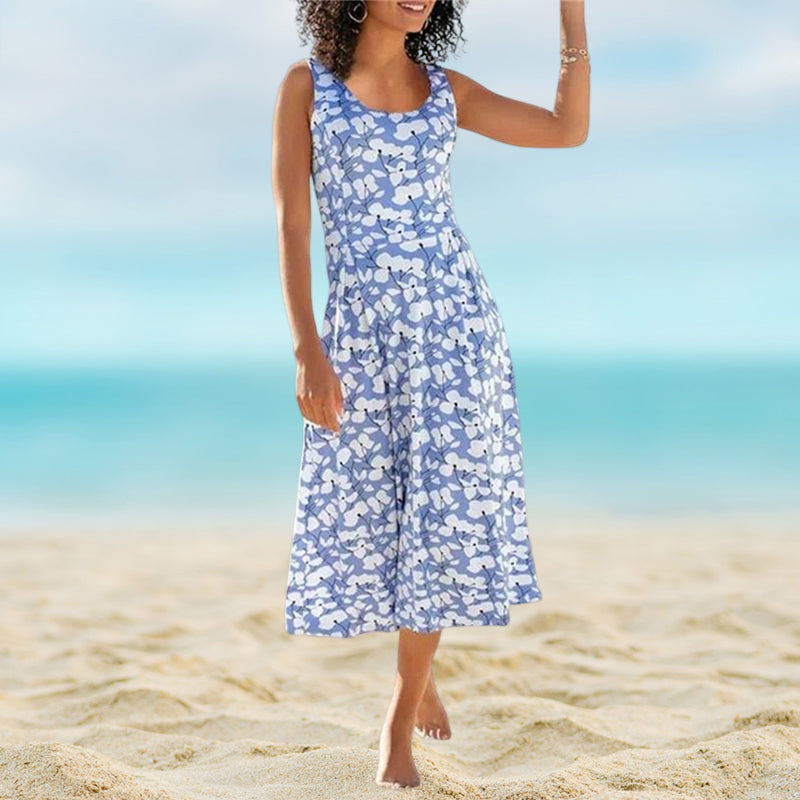 Abiti Senza Maniche Da Spiaggia Con Scollo Tondo