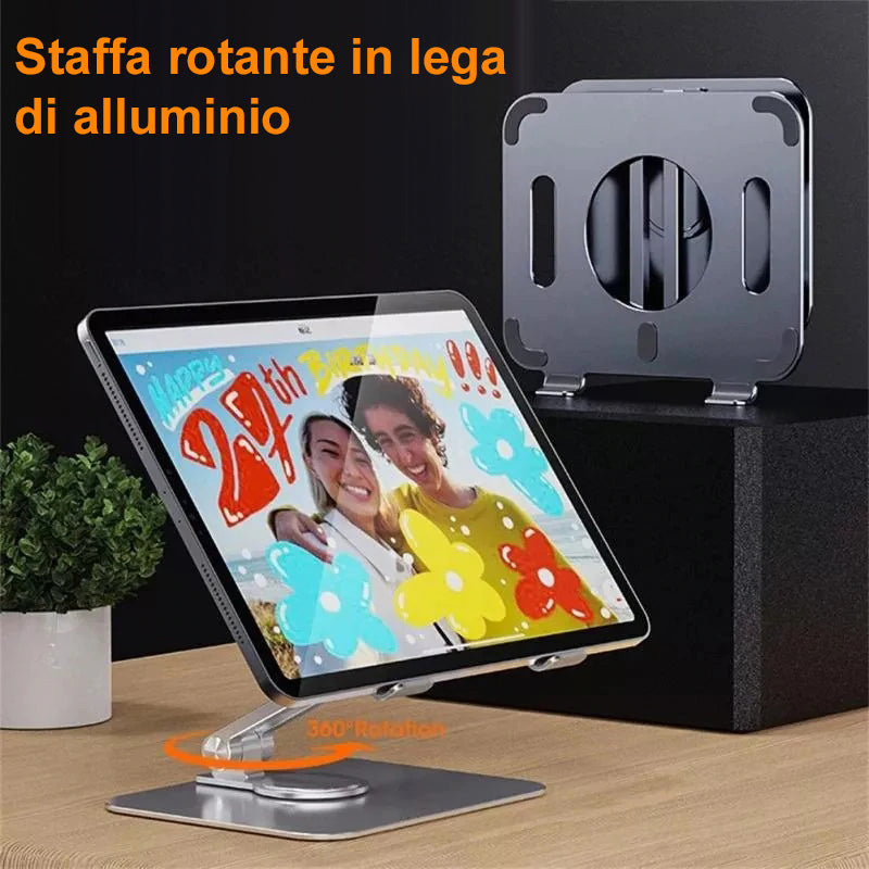 🔥 Saldi estivi - 49% di sconto 🔥Porta iPad pieghevole e girevole in lega di alluminio