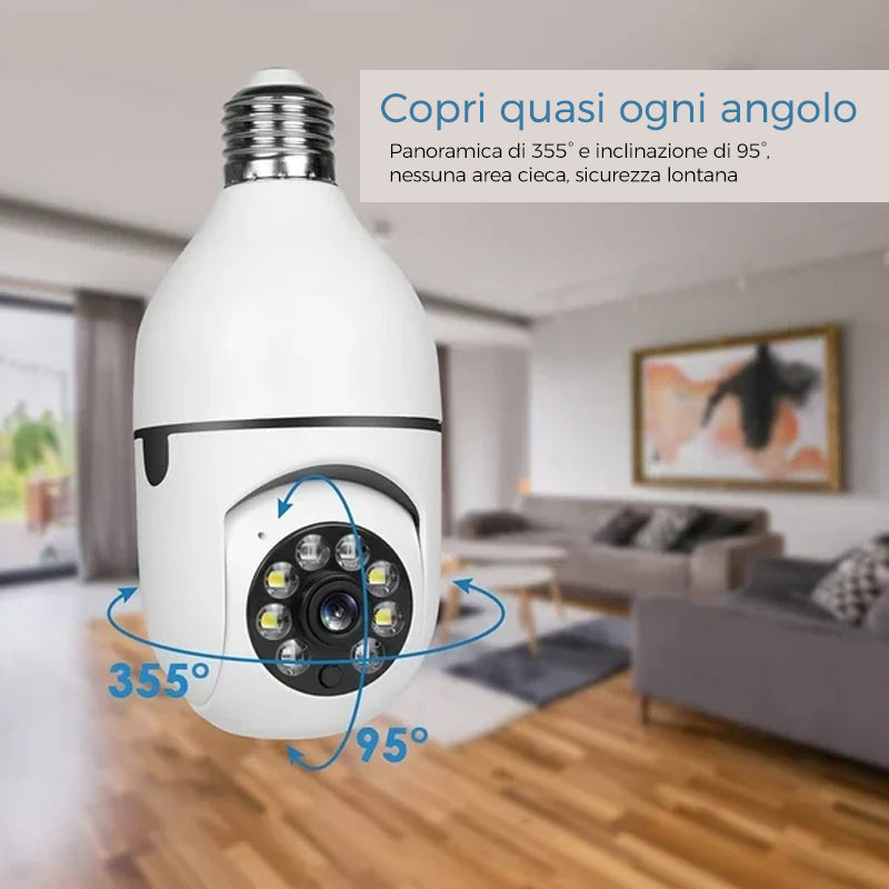 Telecamera di sicurezza per telecamera di sicurezza con lampadina Wi-Fi wireless