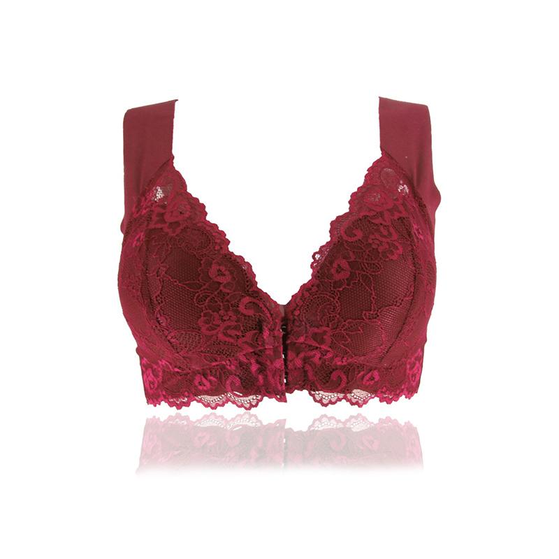 reggiseno frontale con bottoni in pizzo