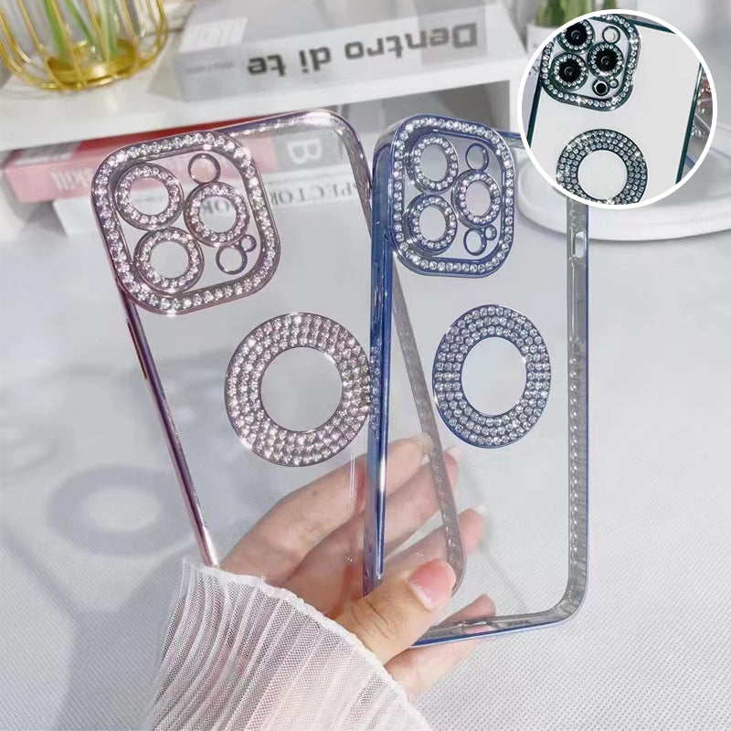 Custodia per iPhone con diamanti glitterati